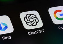 Toronto, Canada - September 24, 2023:  ChatGPT, Bing and Google apps on an Apple iPhone.